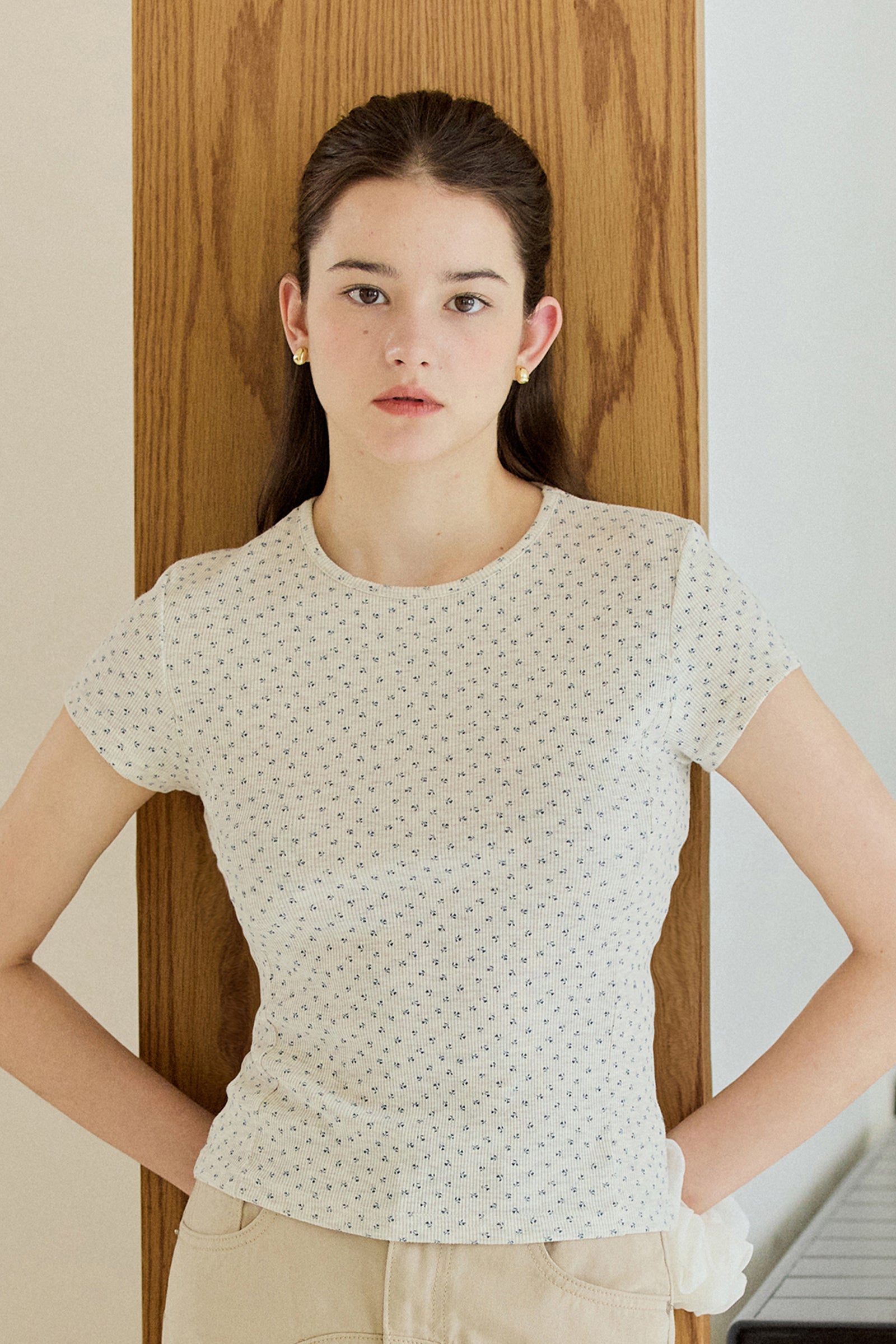 FLOWER CAP T-SHIRT_OATMEAL