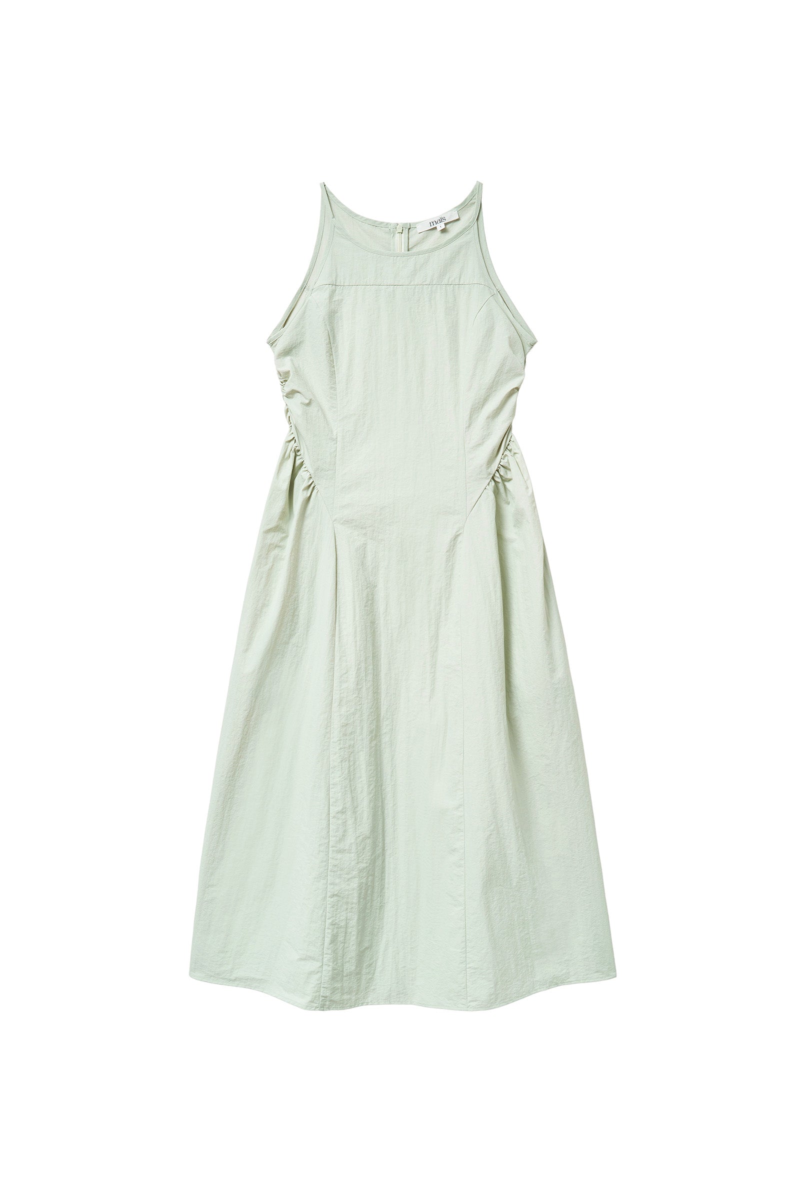 HALTERNECK MAIS PUFF SLEEVE DRESS_MINT