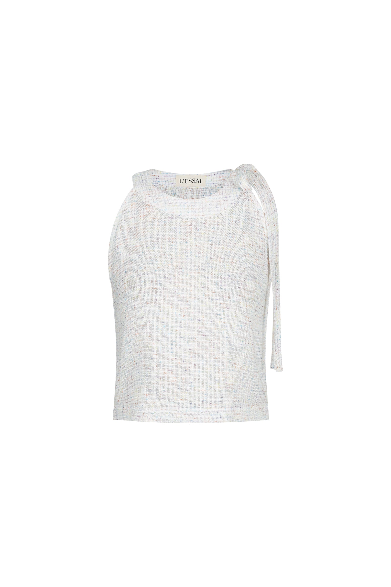 DÉBARDEUR EN TWEED SANS MANCHES_BLANC