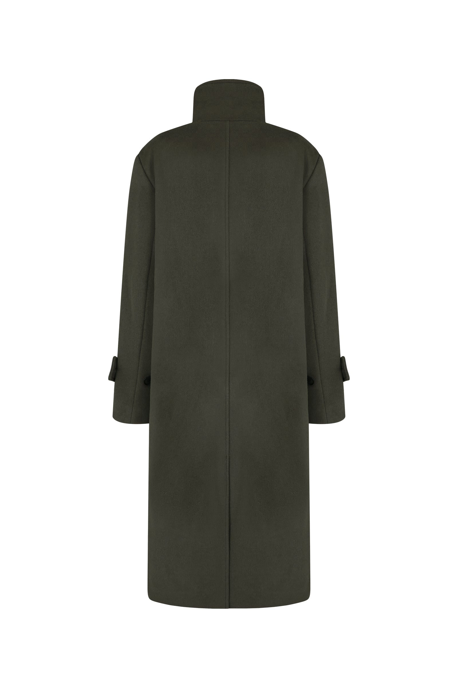 MANTEAU CLASSIQUE À COL MONTANT EN CACHEMIRE MÉLANGÉ_NOIR