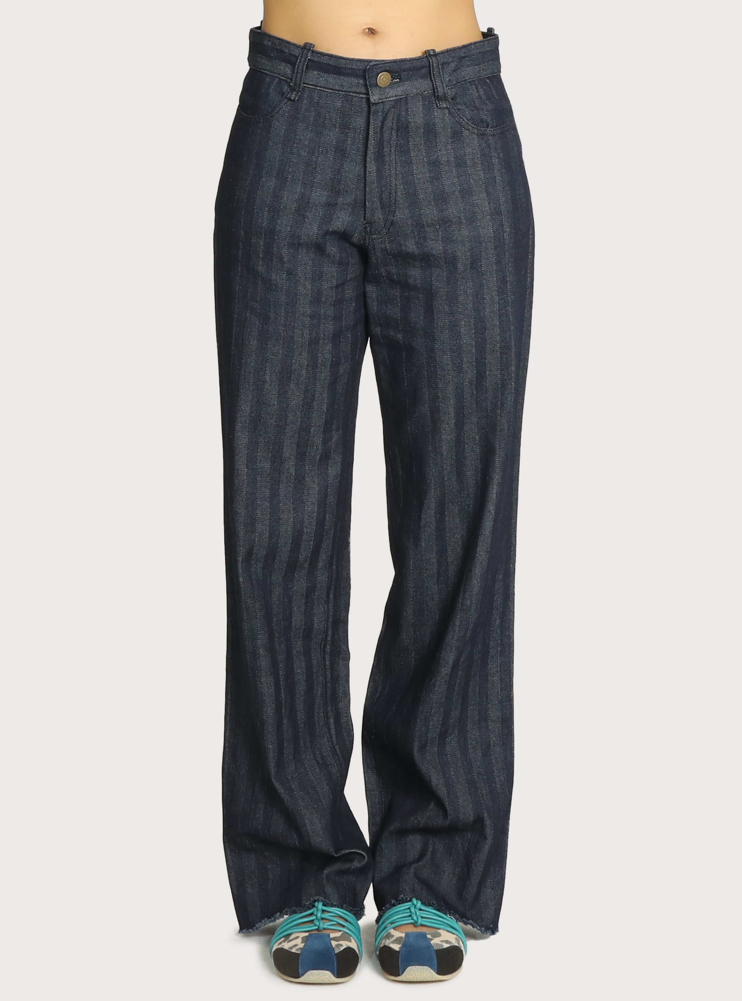 HERRINGBONE DENIM PANTS_INDIGO