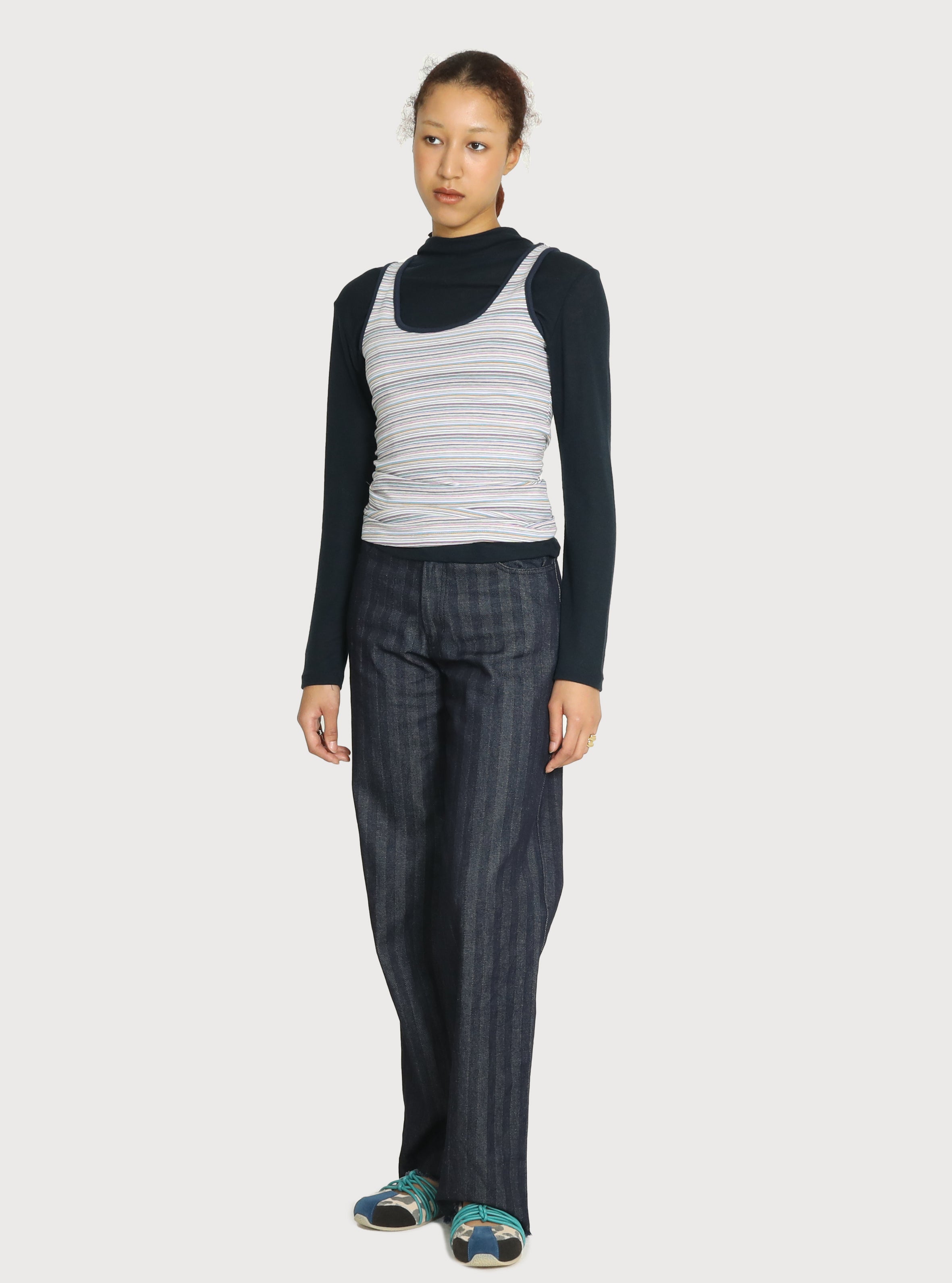 HERRINGBONE DENIM PANTS_INDIGO