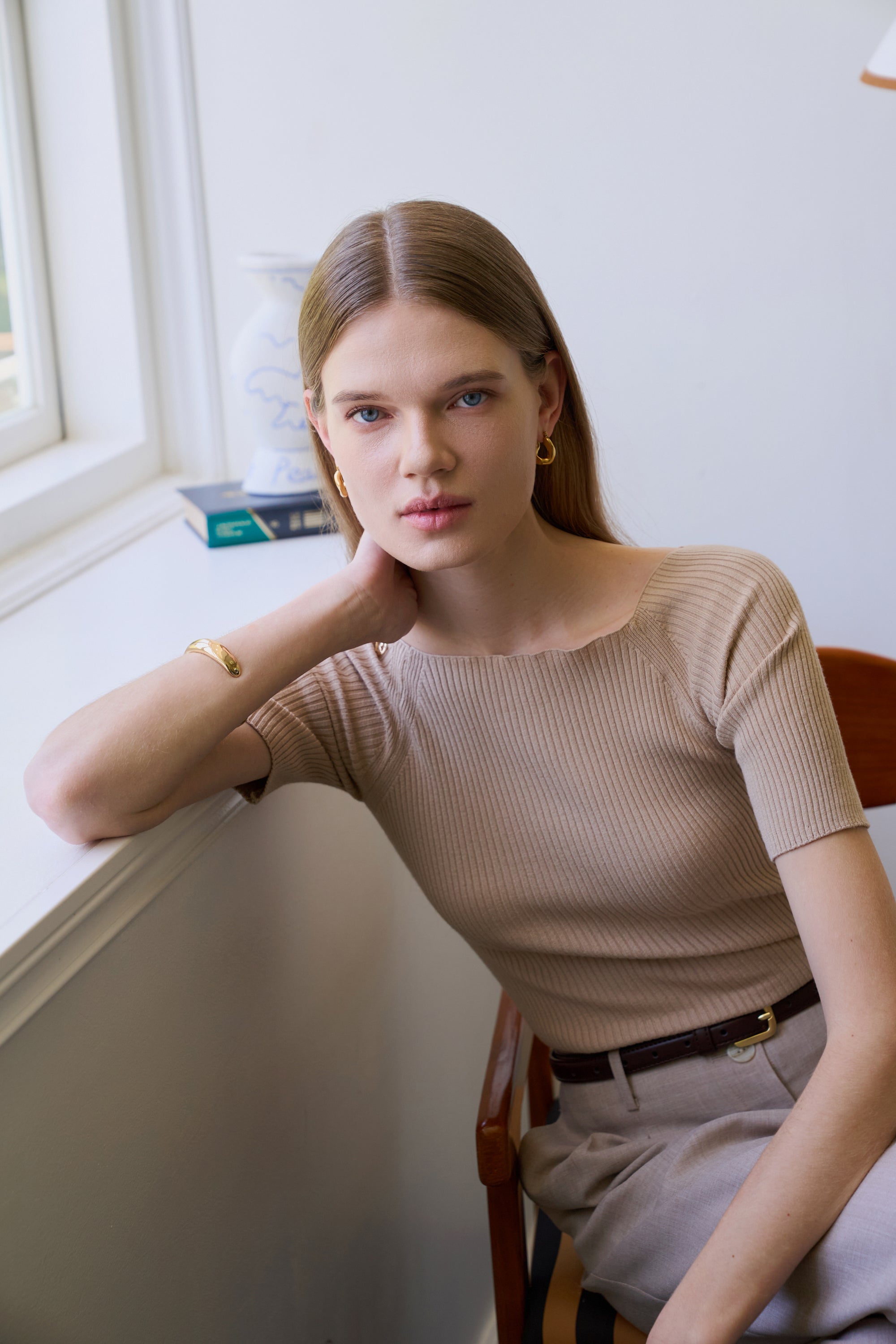 PULL EN MAILLE À ÉPAULES DÉNUDÉES 2-EN-1_BEIGE