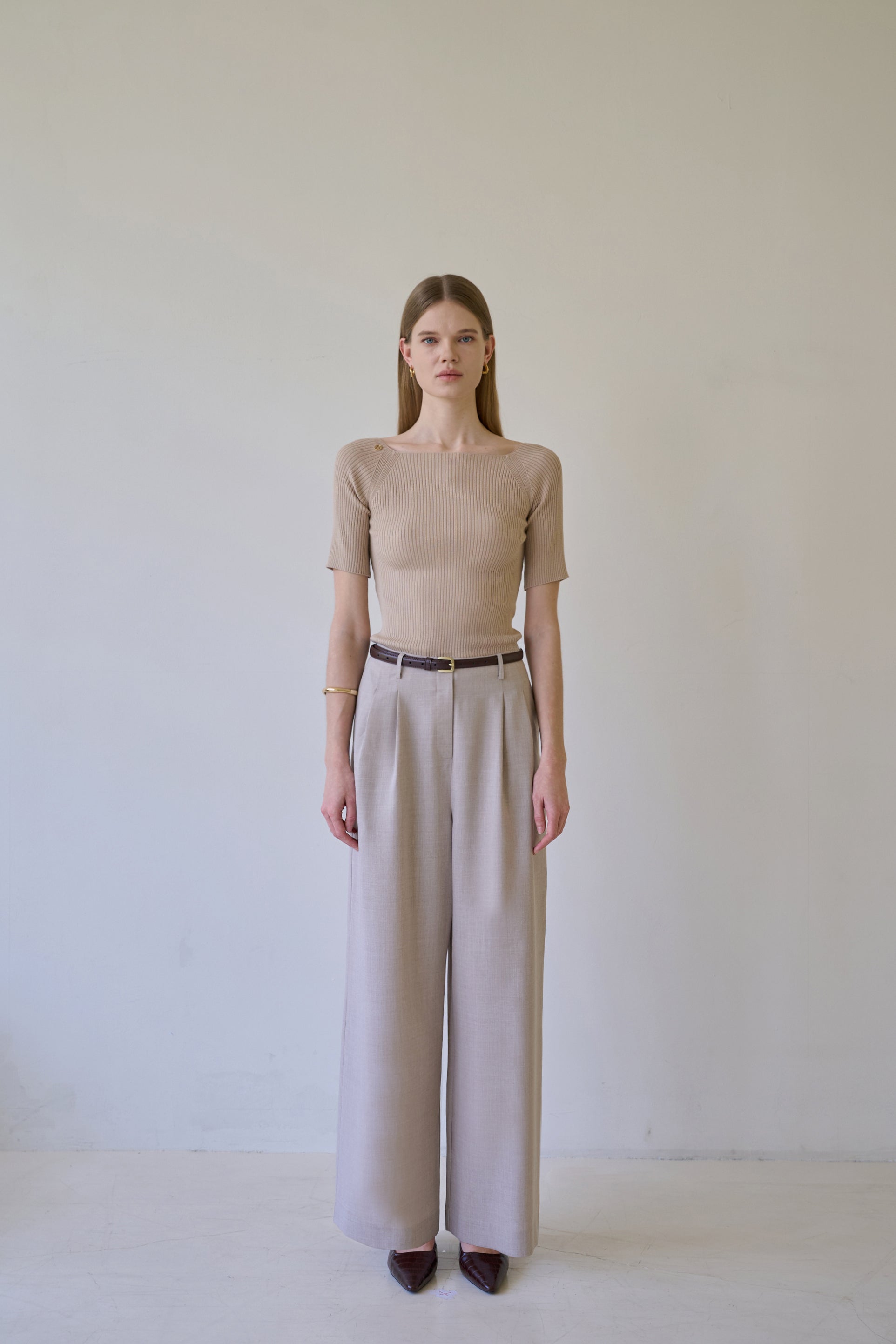 PULL EN MAILLE À ÉPAULES DÉNUDÉES 2-EN-1_BEIGE