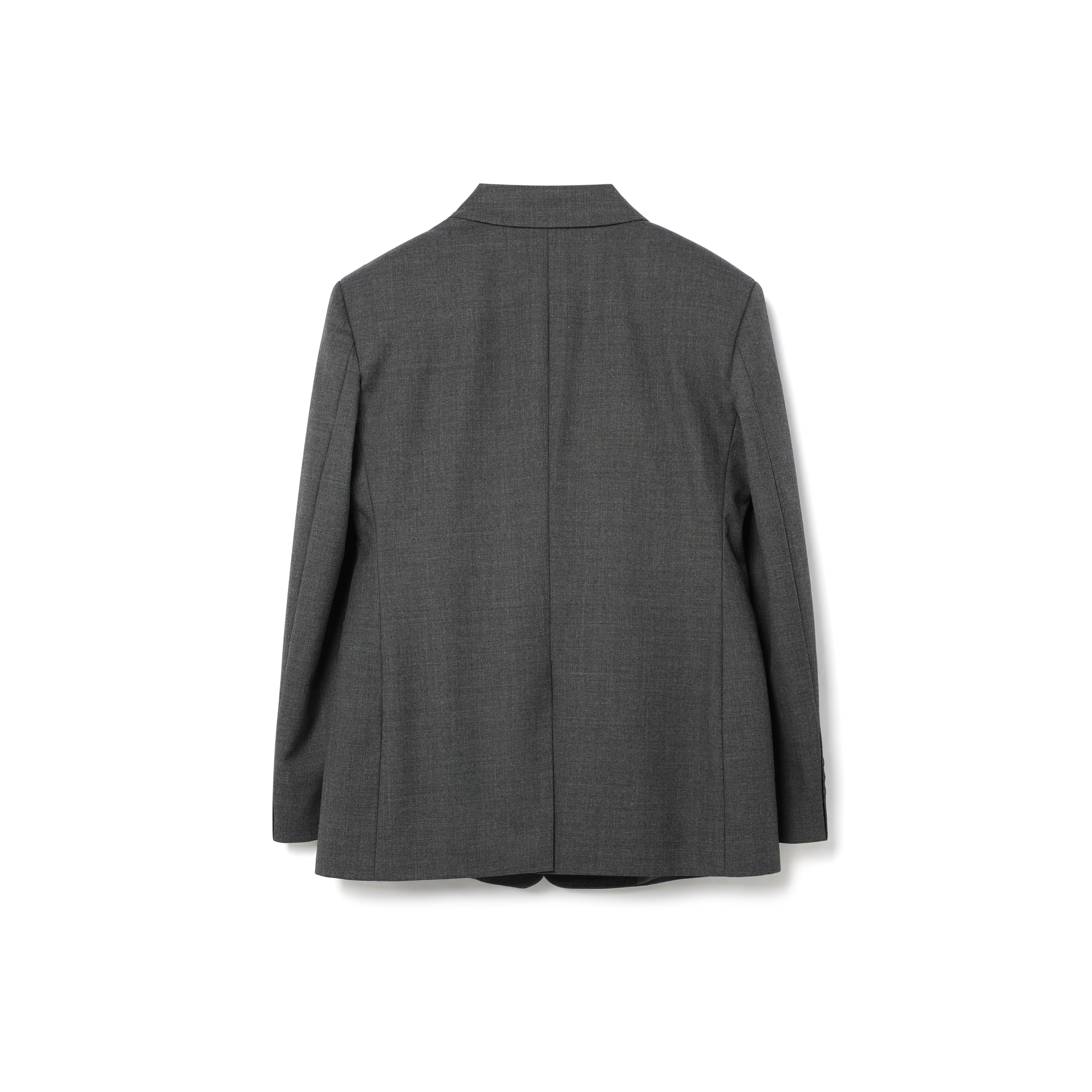 BLAZER EN LAINE CLASSIQUE AVEC POCHES EXTÉRIEURES_GRIS