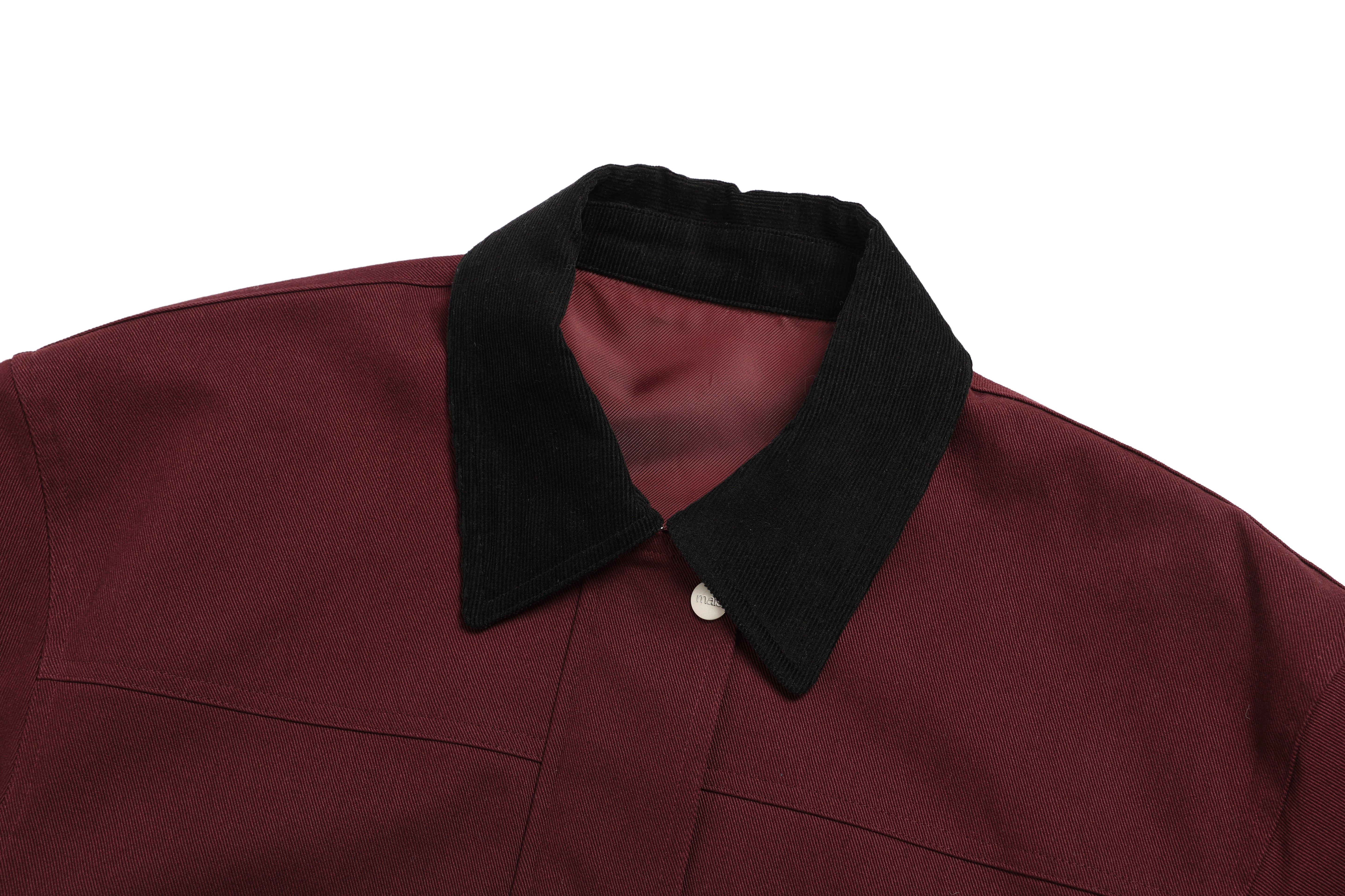 STRING COTTON TWILL FIELD JACKET_BURGUNDY