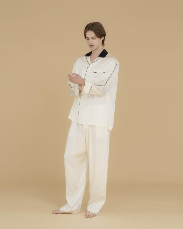 IVORY WHISPER SILK PAJAMAS_IVORY