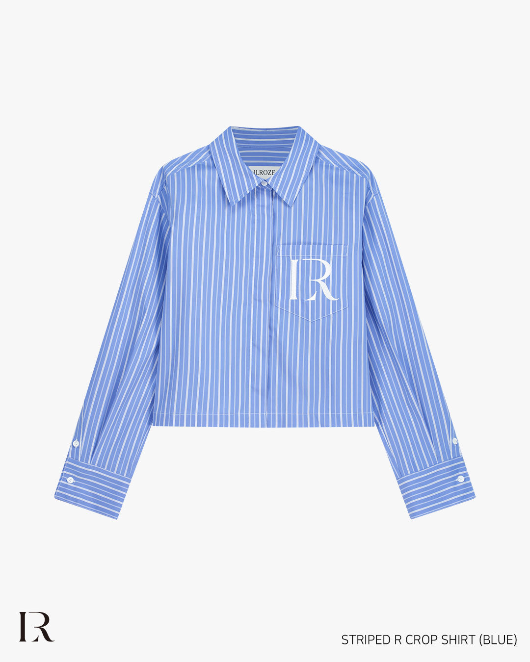 CHEMISE COURTE RAYÉE LOGO R_BLEU