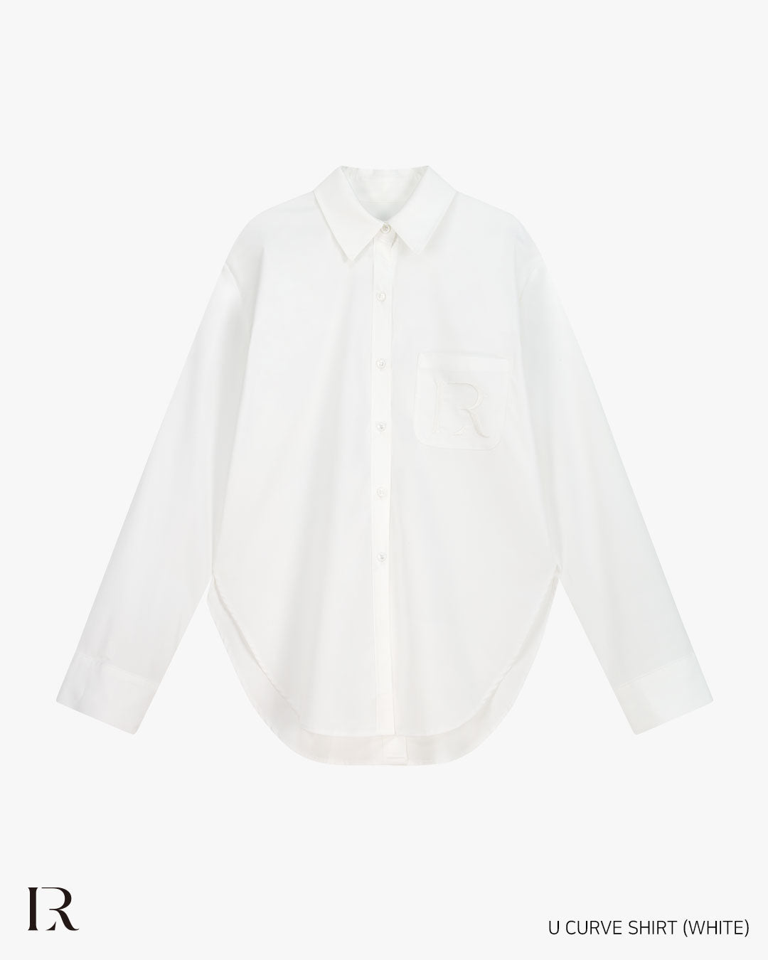 CHEMISE À OURLET ARRONDI_BLANC