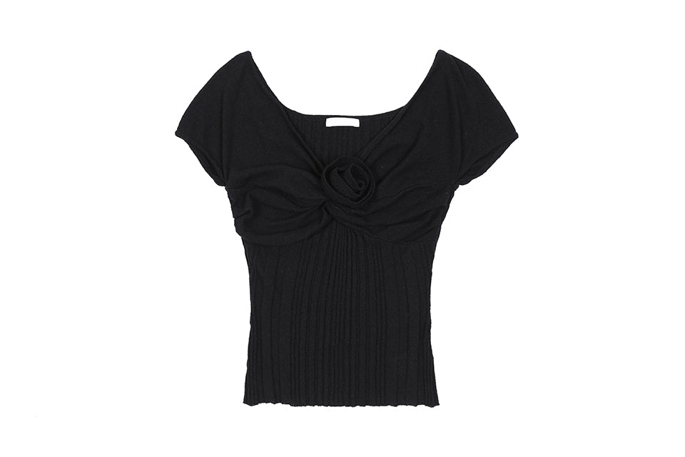 ROSY OFFSHOULDER KNIT_BLACK