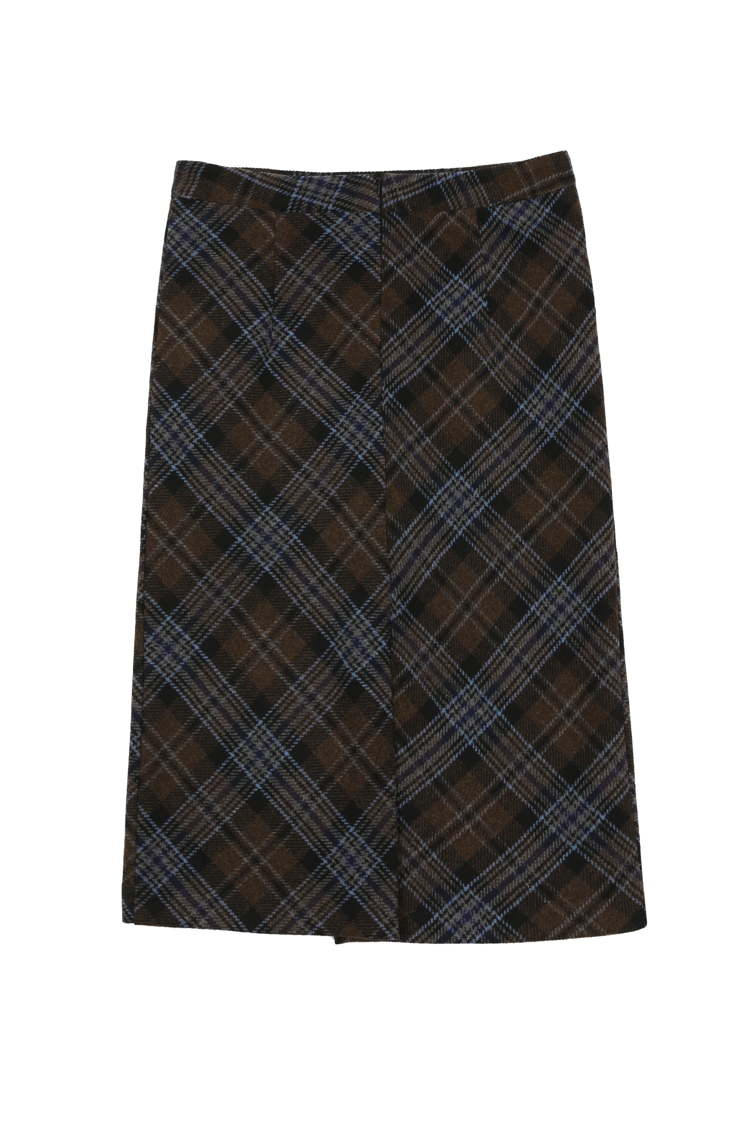WOOL BIAS SKIRT_CHECKERED
