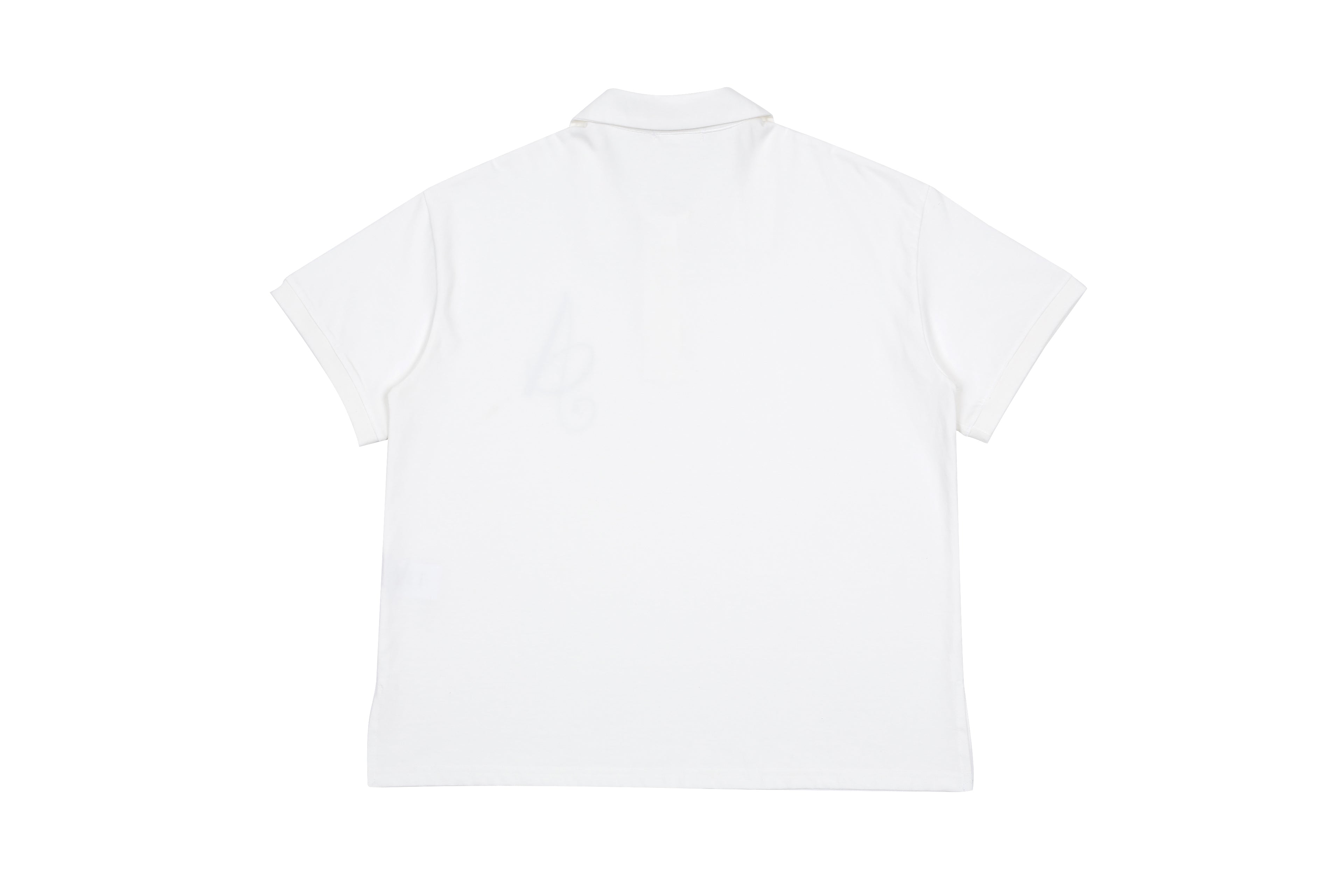 TEE-SHIRT À COL LOGO A_IVOIRE