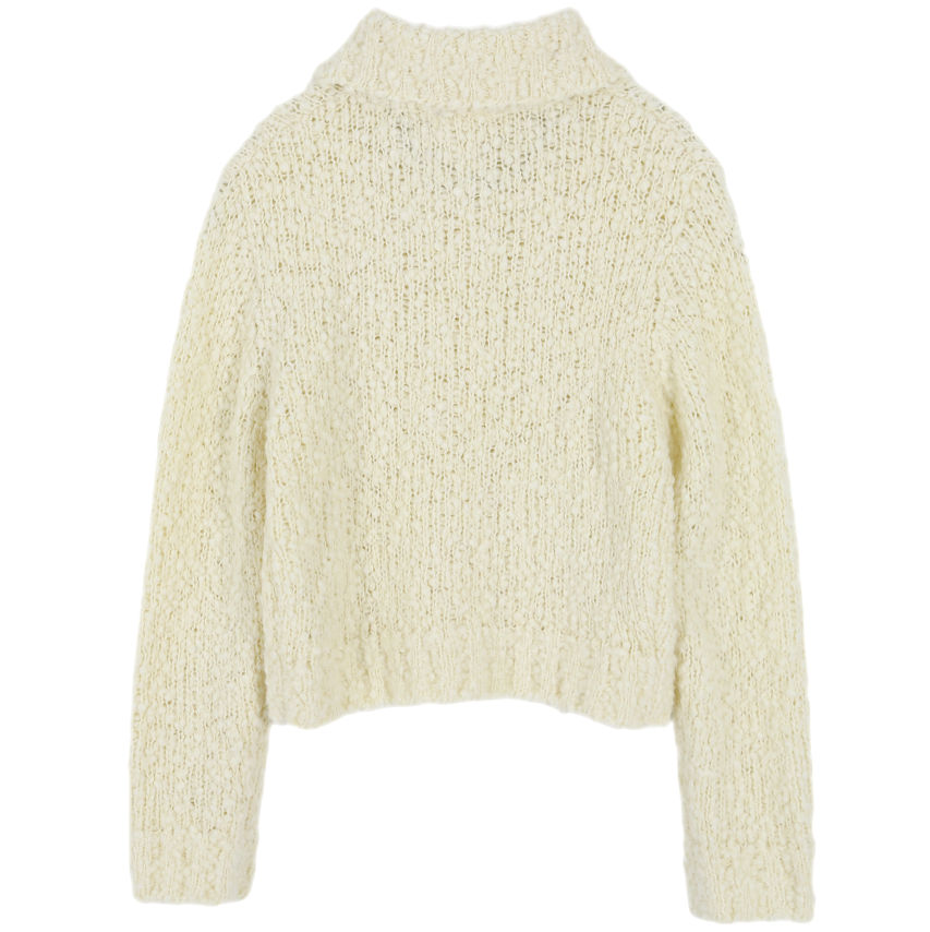 COZY CARDIGAN À COL MONTANT_IVOIRE