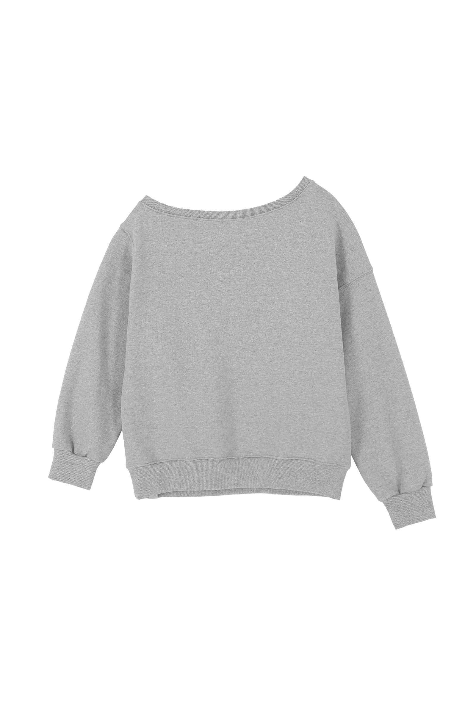 AS BASIC ONE SHOULDER SWEATSHIRT_MELANGE GRAY