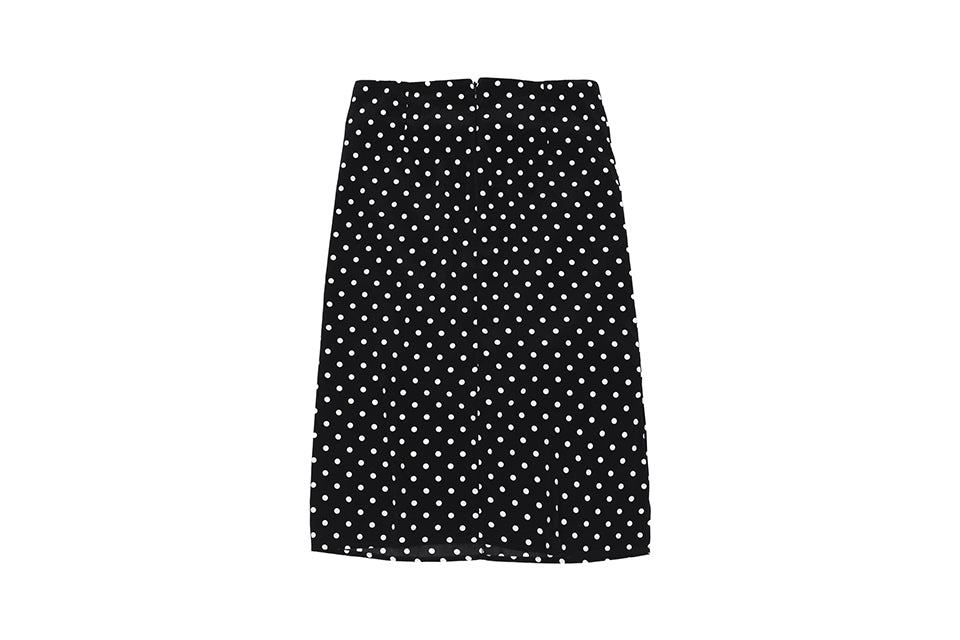 LAYERED DOT SKIRT_BLACK
