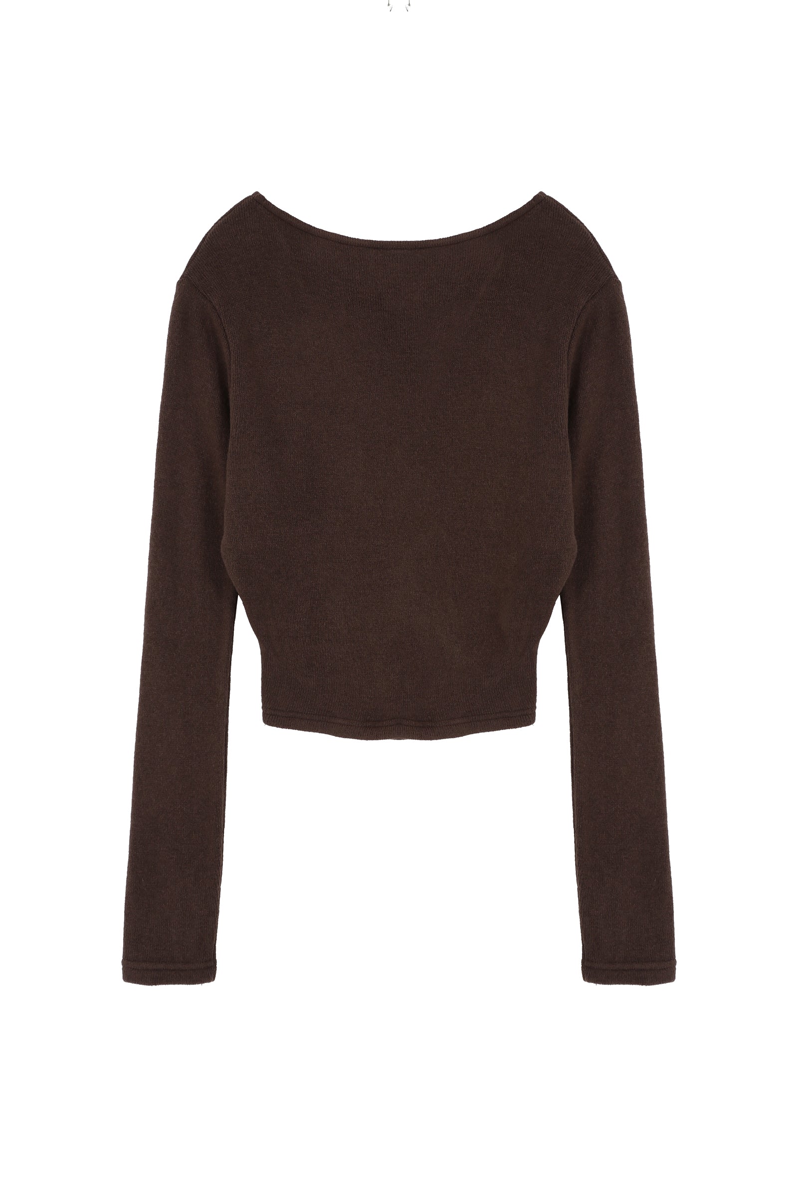 SOFT WRAP KNIT T_BROWN