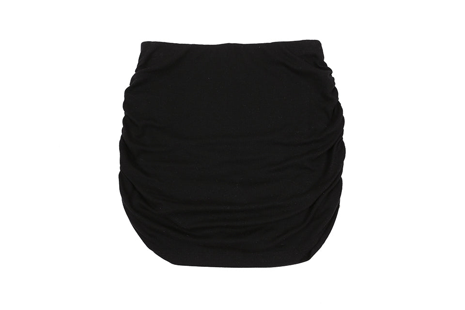 STUD SHIRRING SKIRT_NOIR