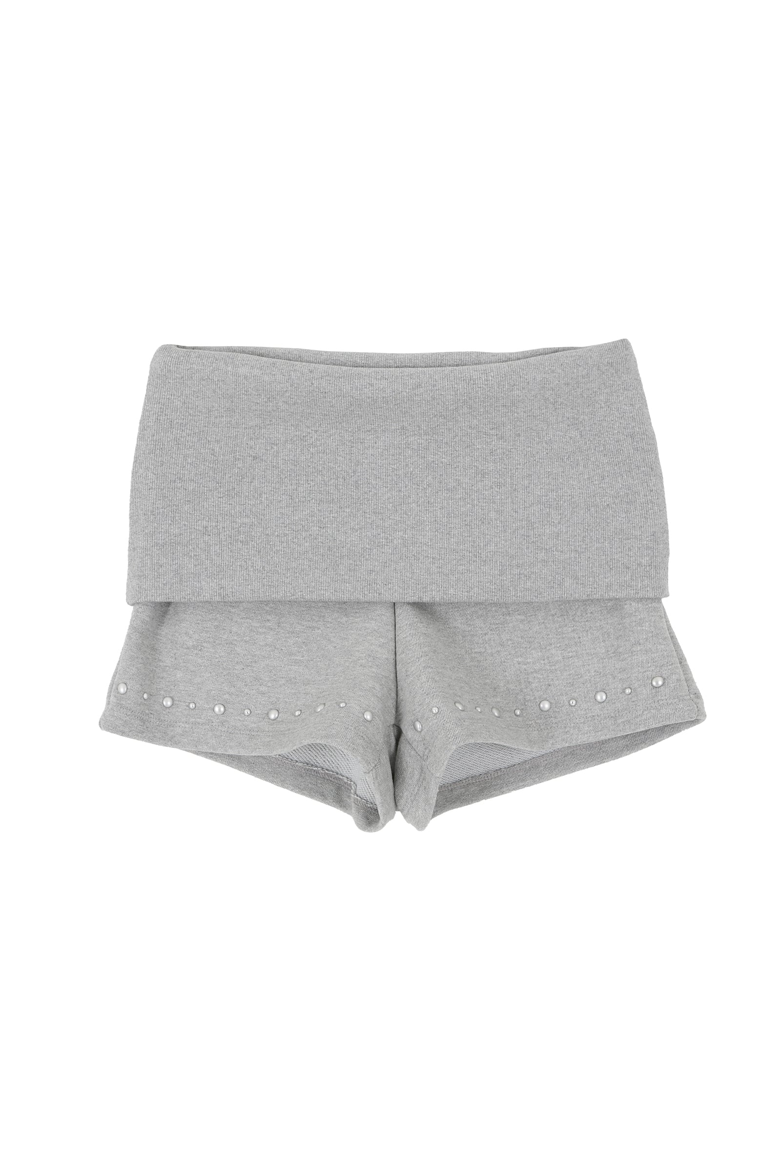 STUD RIB SHORTS_MELANGE GREY