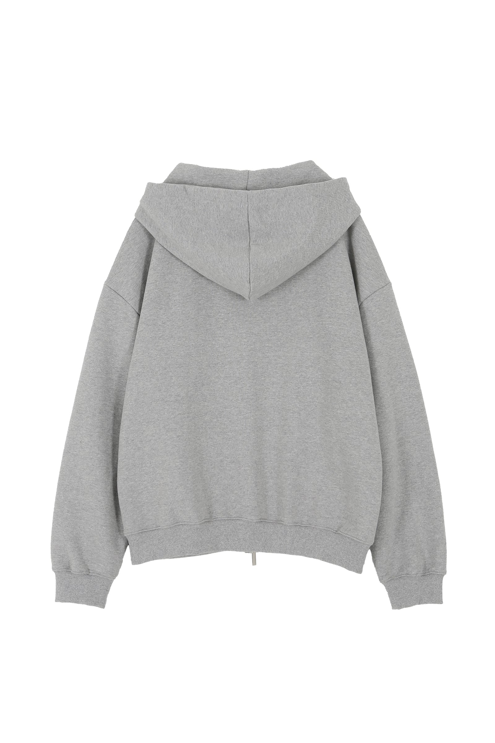FLOWER HOOD ZIP UP_MELANGE GRAY