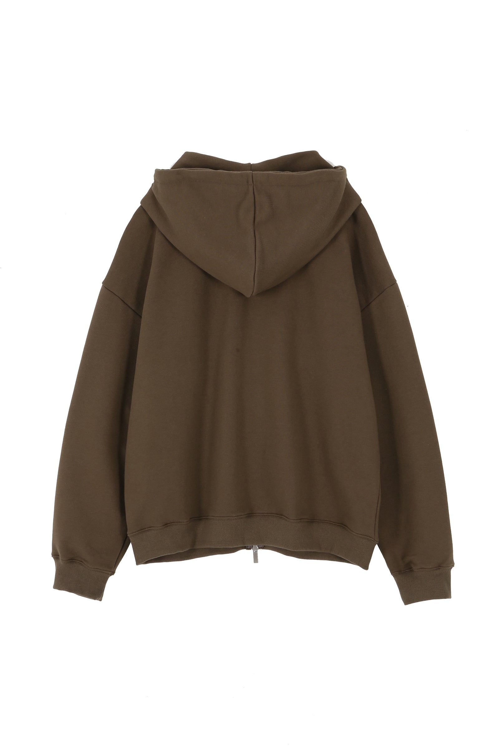 FLOWER HOOD ZIP UP_BROWN