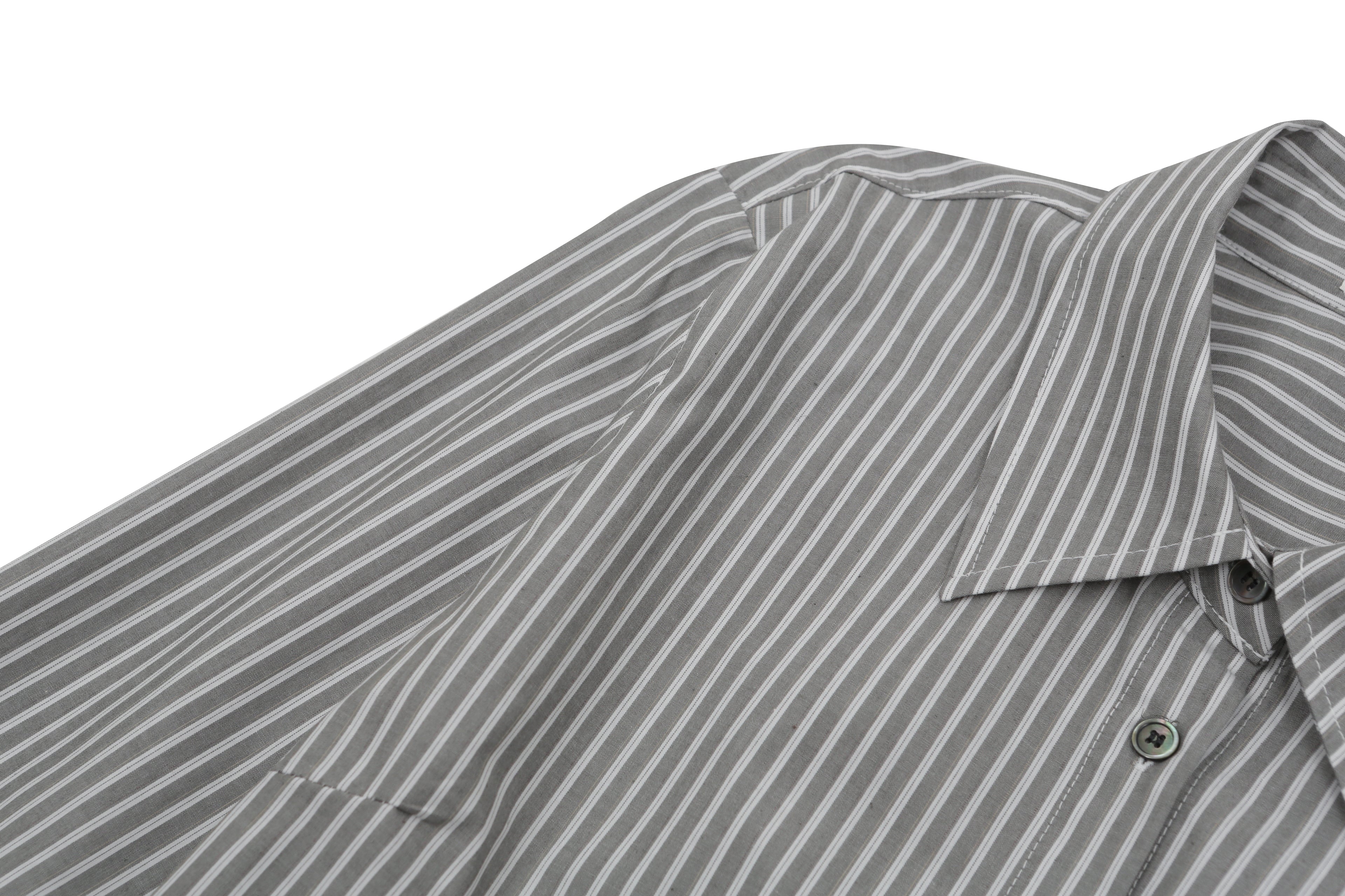TUK RIBBON STRIPE SHIRTS_GREY