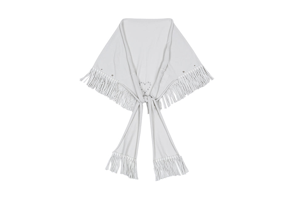 TASSEL STUD SCARF_GRIS CLAIR