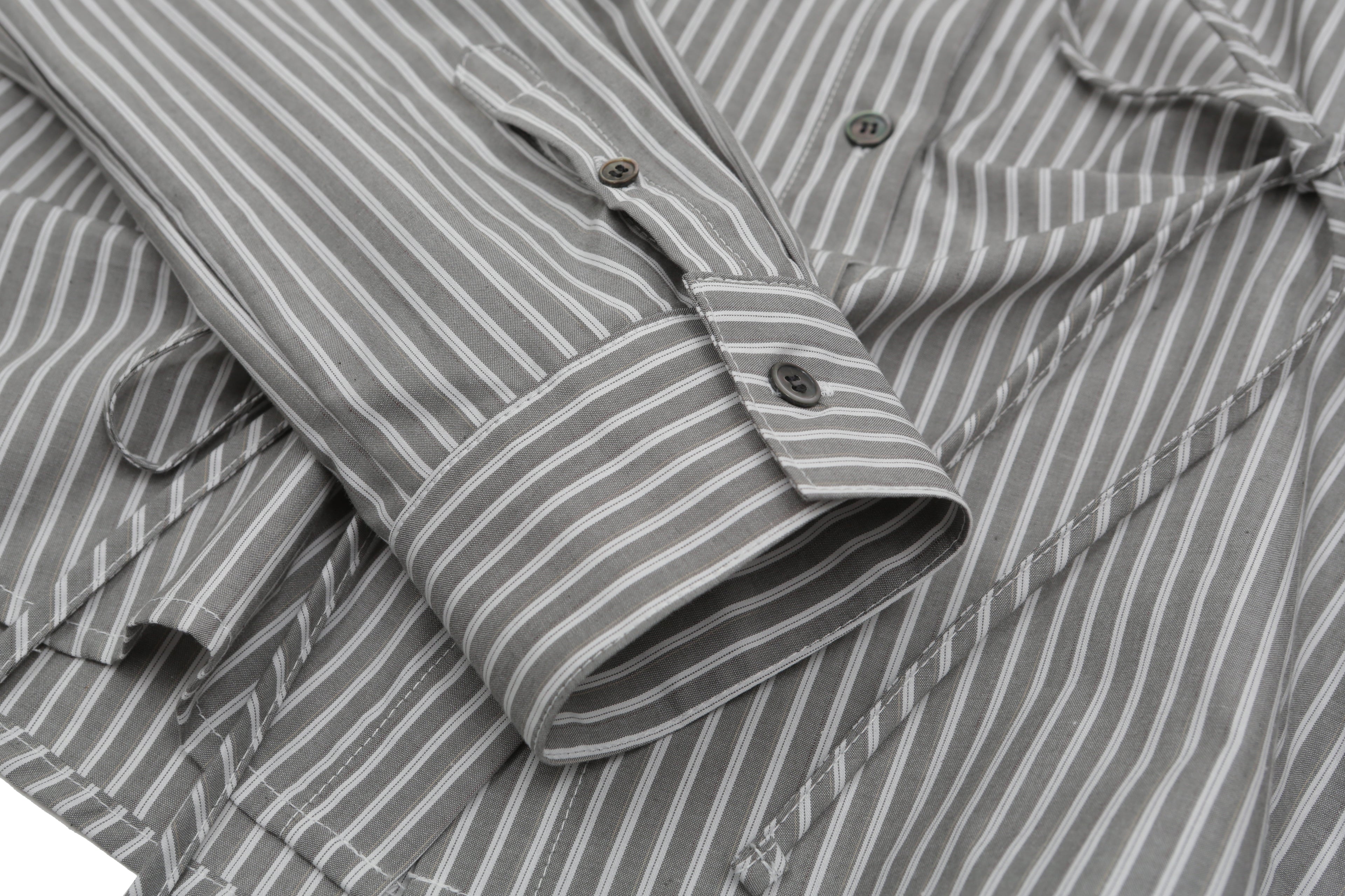 TUK RIBBON STRIPE SHIRTS_GREY