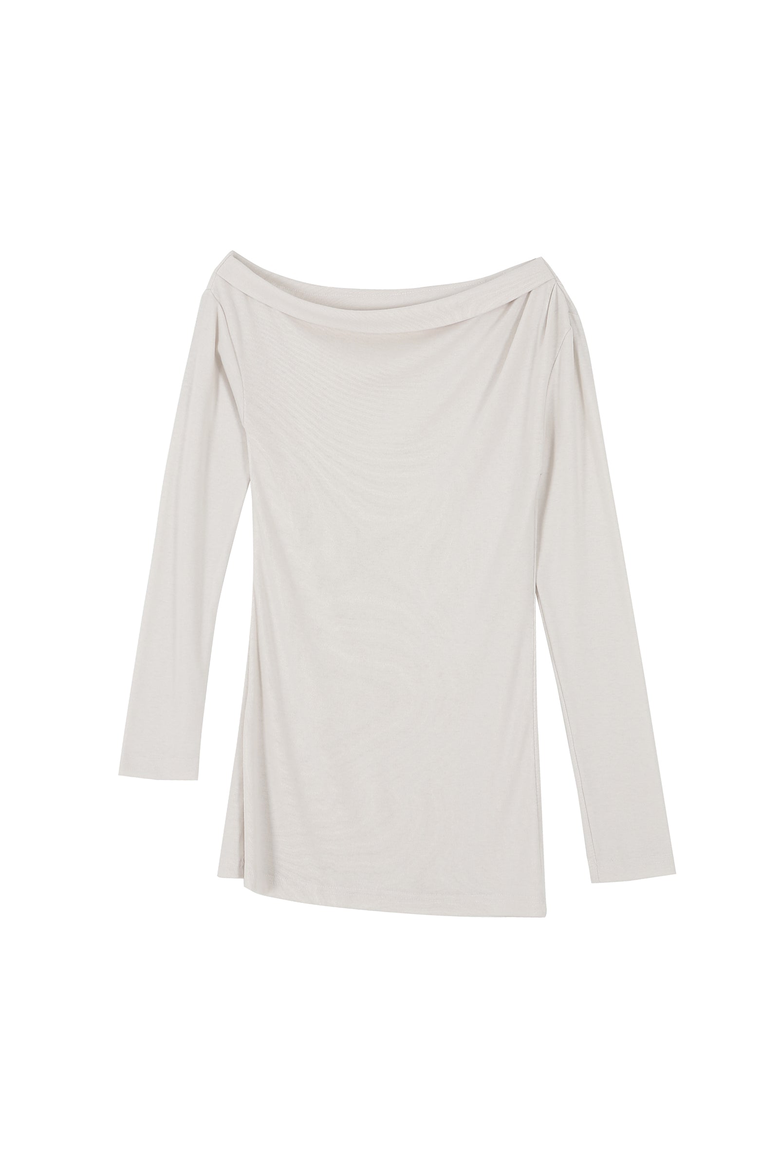 FOLD ONE SHOULDER T_IVORY
