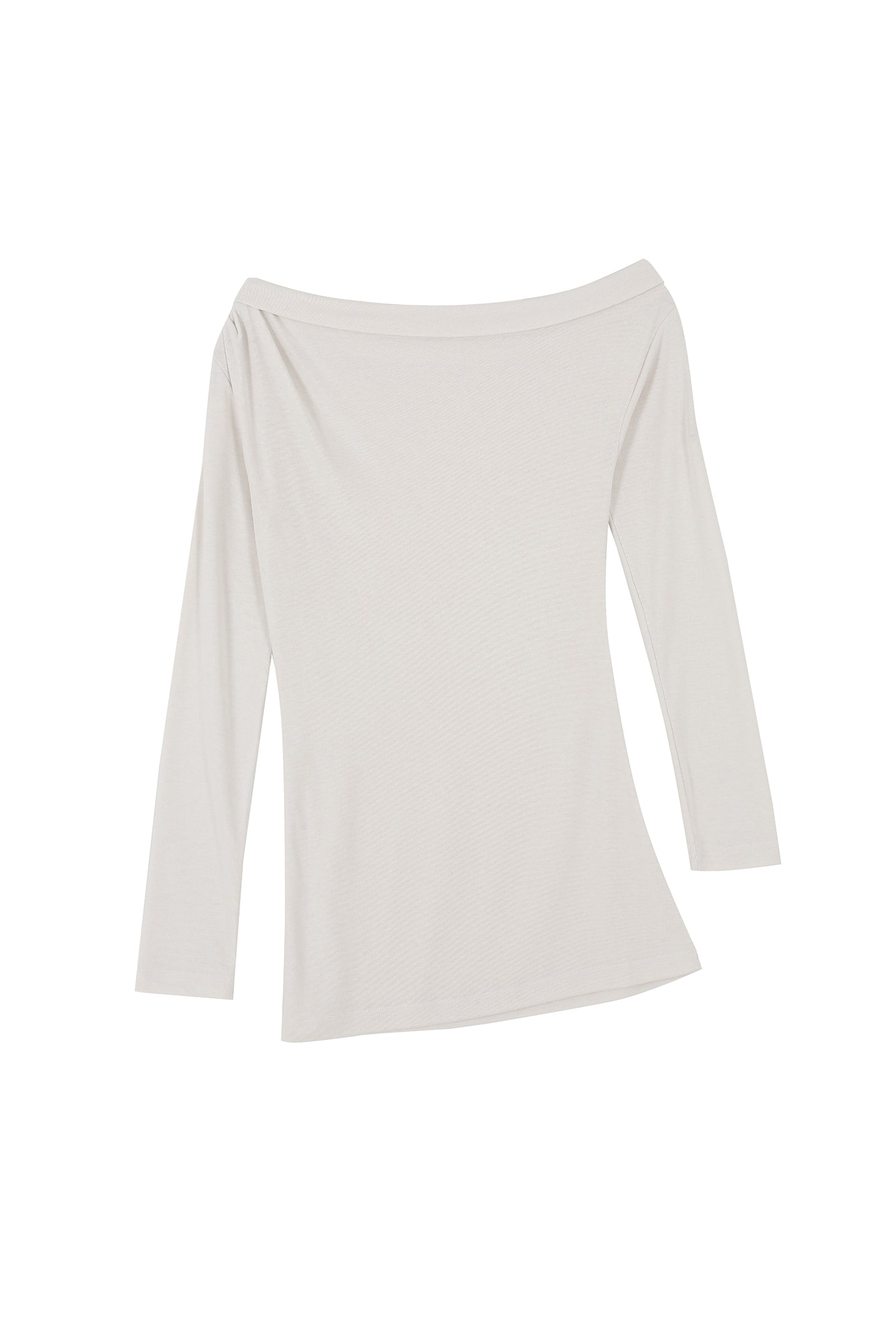 FOLD ONE SHOULDER T_IVORY