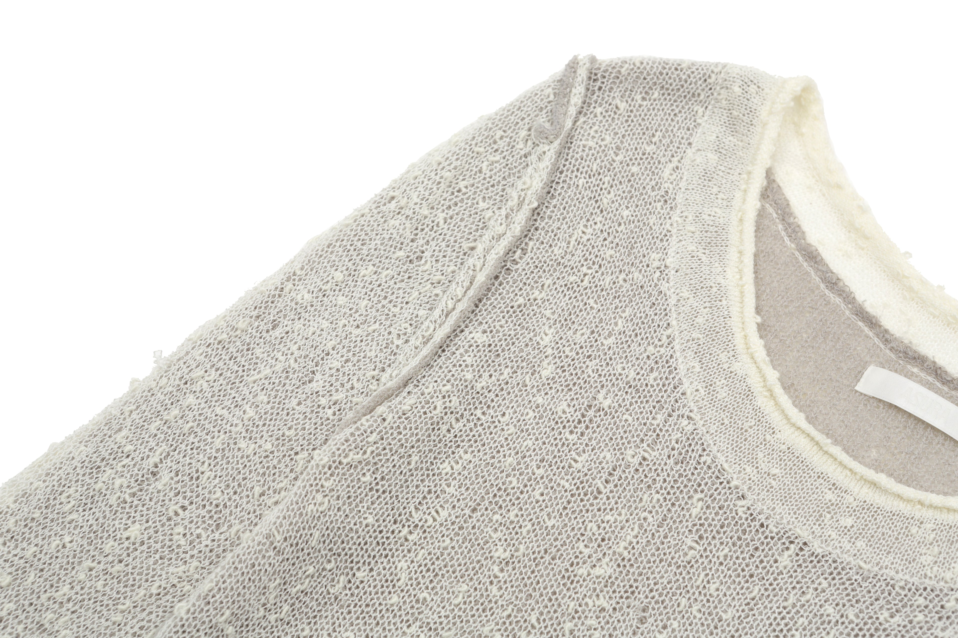 REVERSIBLE DUOBBLE KNIT_IVORY/GREY