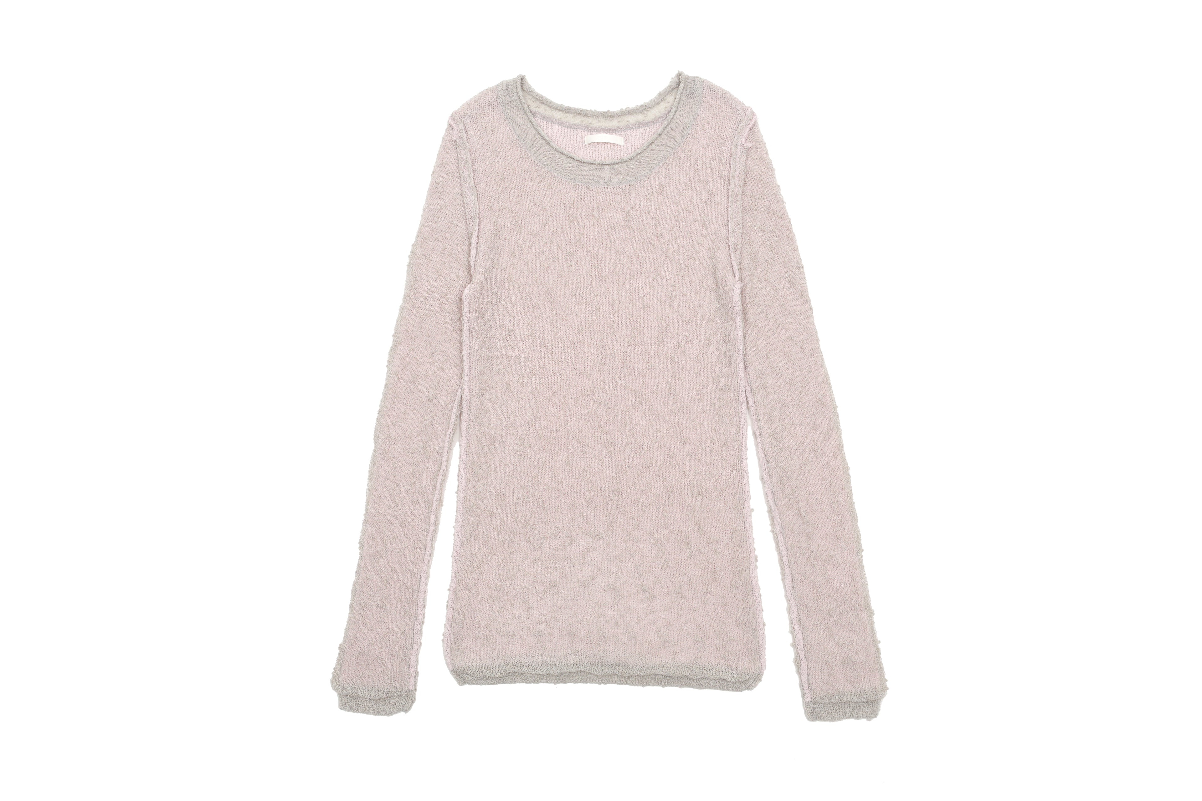 REVERSIBLE DUOBBLE KNIT_GREY/PINK