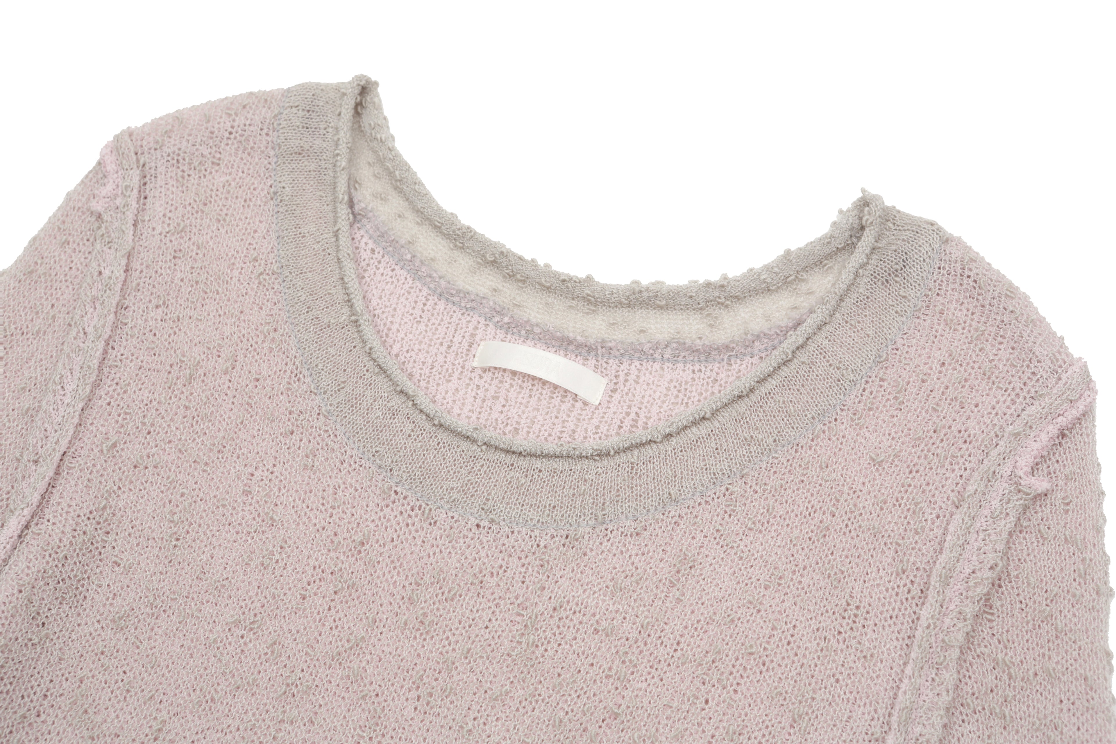 REVERSIBLE DUOBBLE KNIT_GREY/PINK