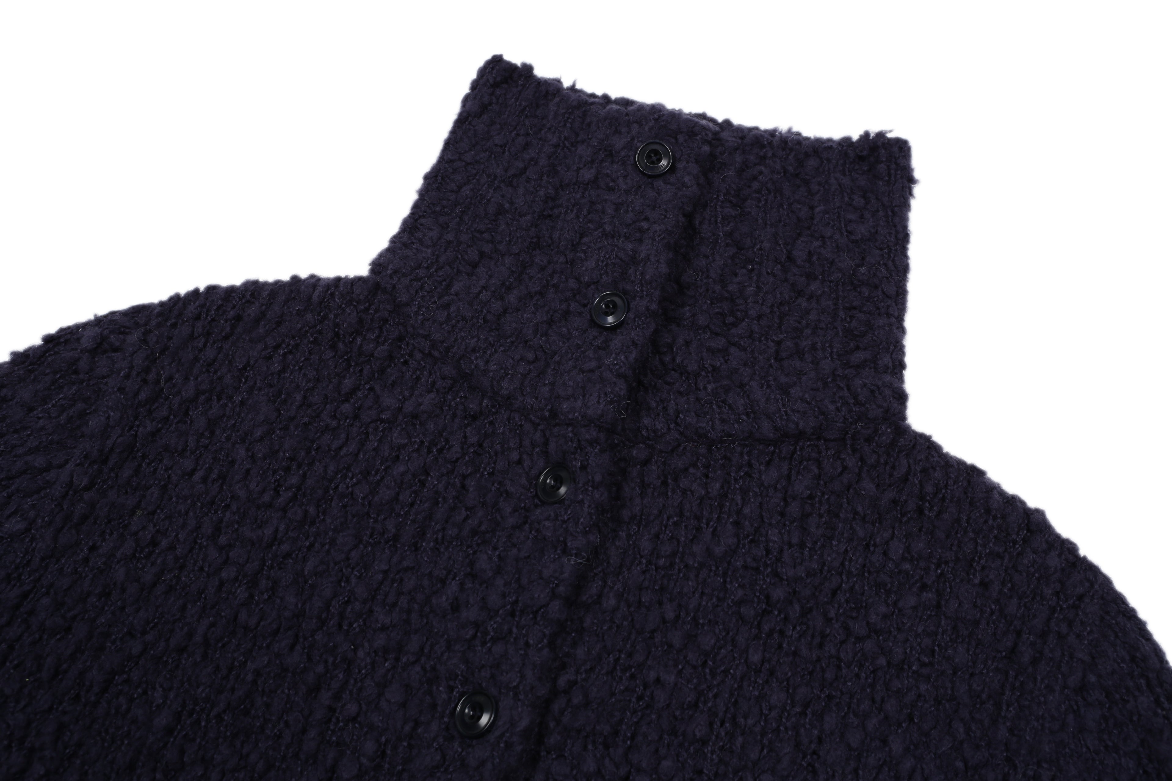 COZY CARDIGAN À COL MONTANT_BLEU MARINE