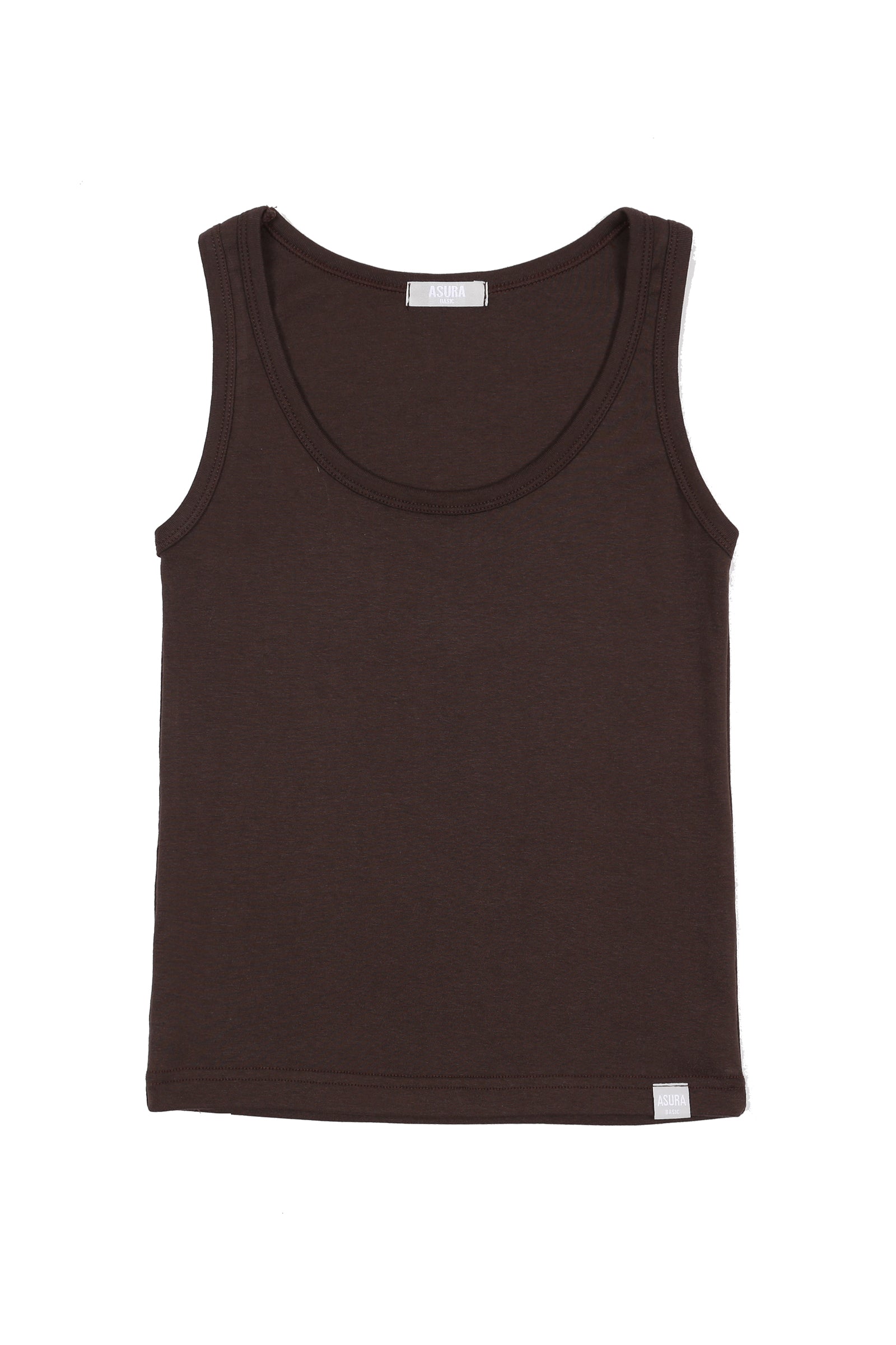 AS BASIC U NECK SLEEVELESS_BROWN