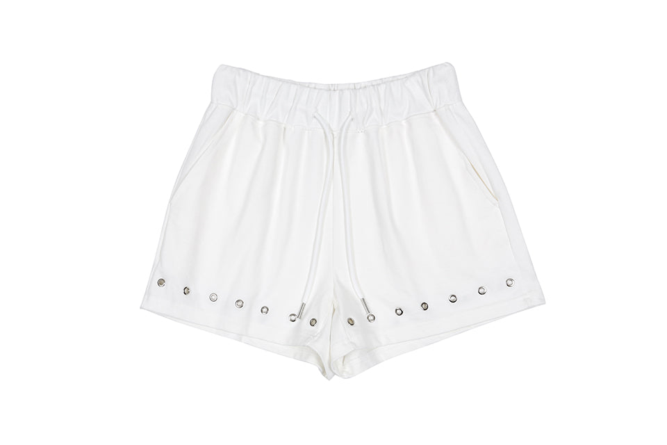 EYELET JERSEY SHORTS_IVORY