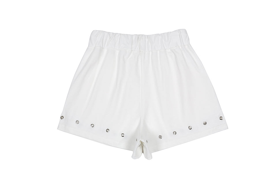 EYELET JERSEY SHORTS_IVORY