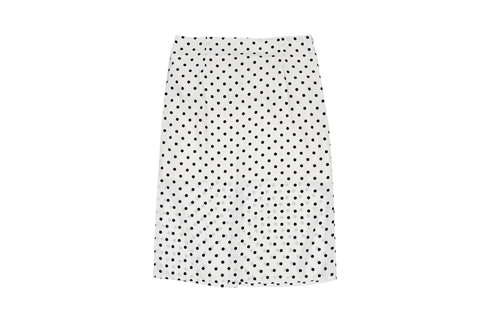 LAYERED DOT SKIRT_IVORY