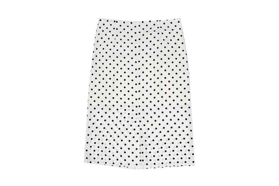 LAYERED DOT SKIRT_IVORY