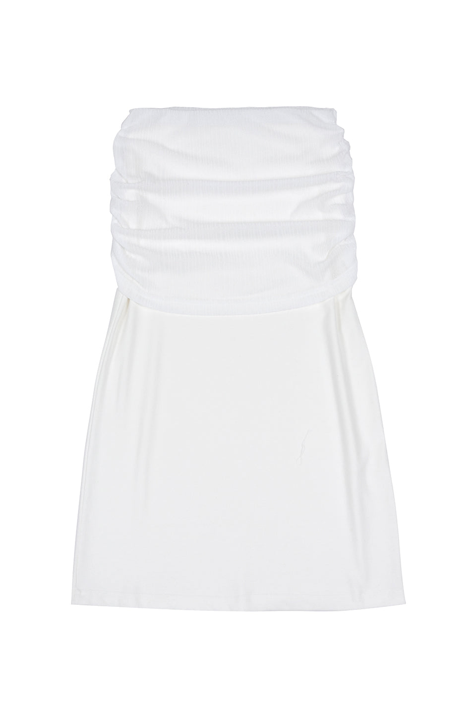 MIX SHIRRING SKIRT_IVORY