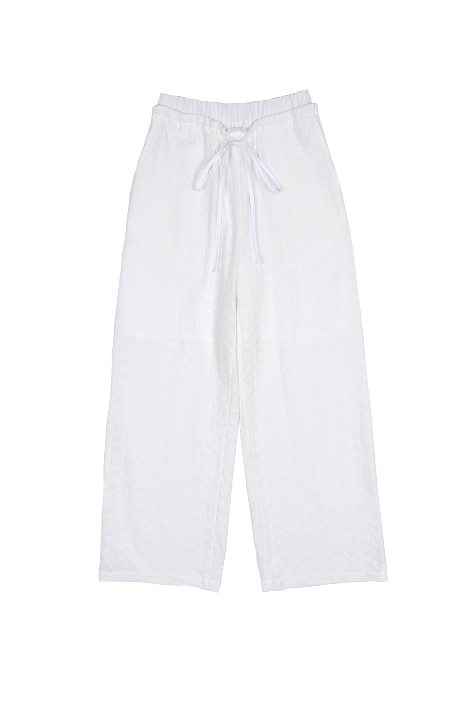FLOWER STITCH COTTON PANTS_IVORY