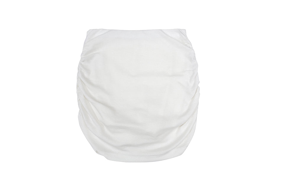 STUD SHIRRING SKIRT_IVORY
