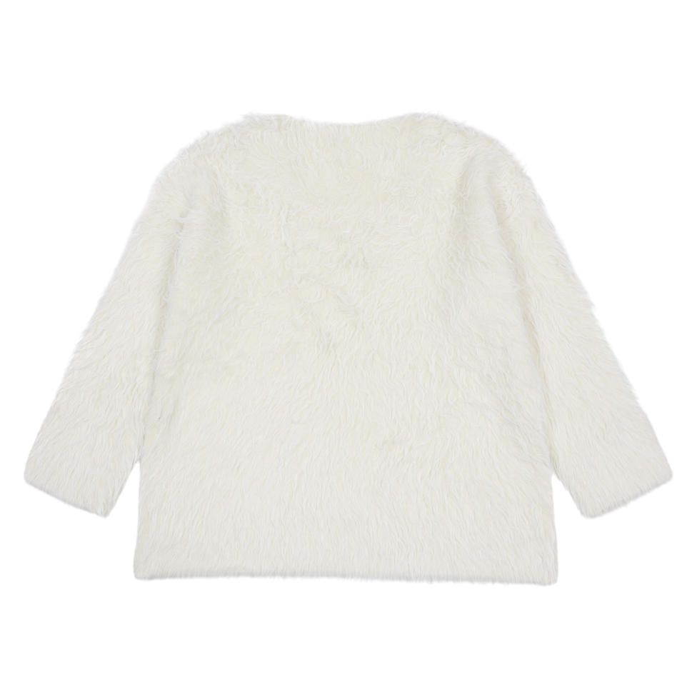WOOL HAIRY BRUSH V SWEATER_IVORY