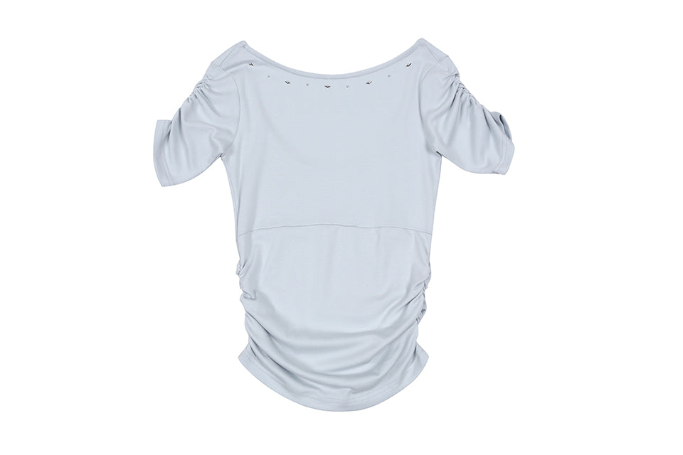 CUBIC BACKLESS T_SKY BLUE