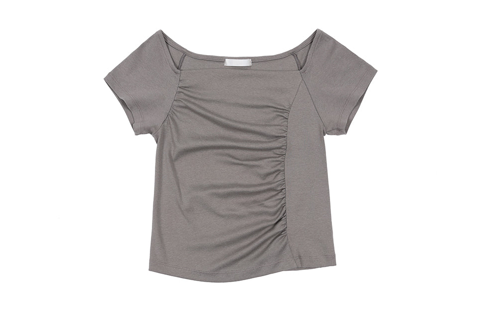 TEE-SHIRT FRONCÉ DOS-NU_GRIS
