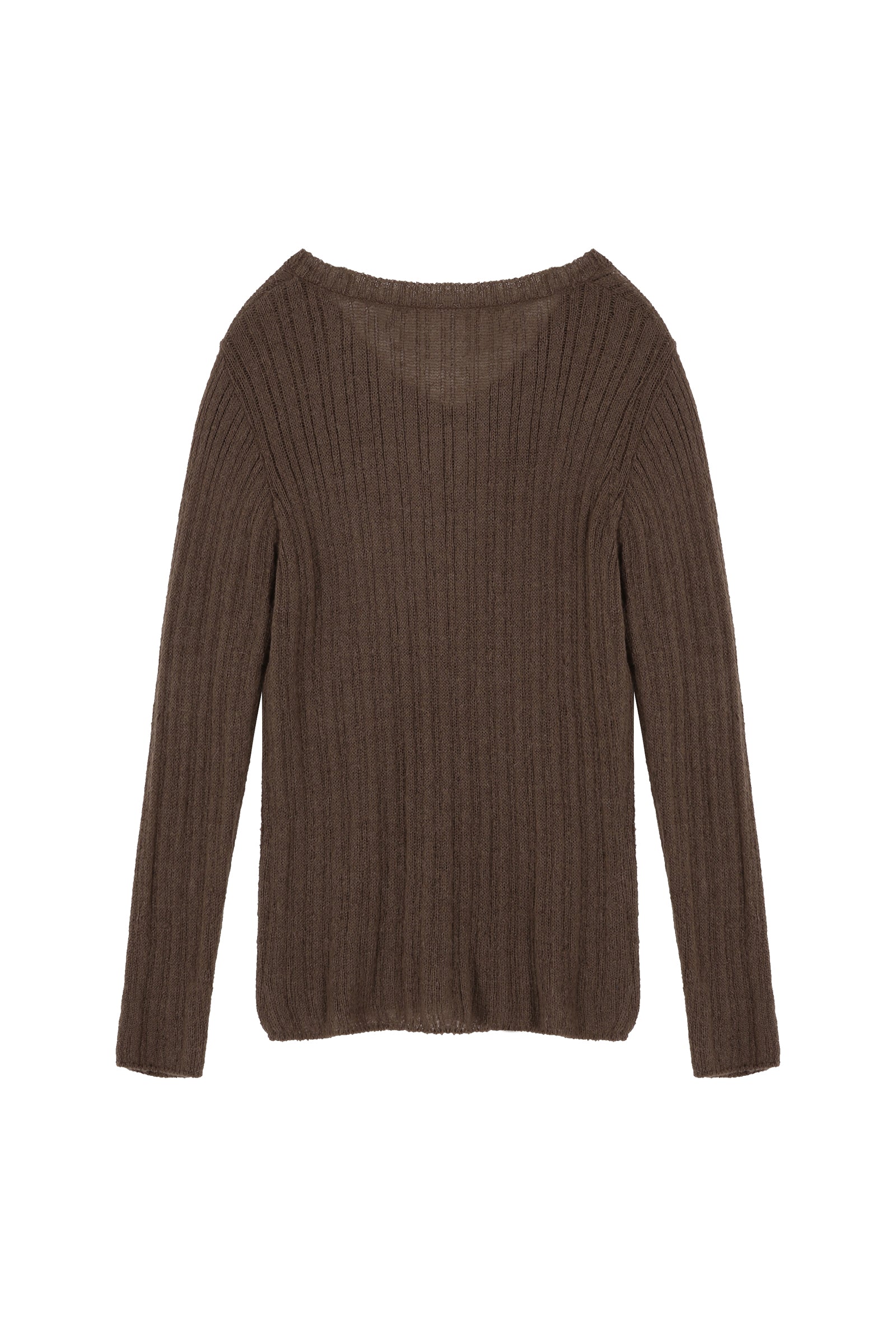 V-NECK GOLGI KNIT_BROWN