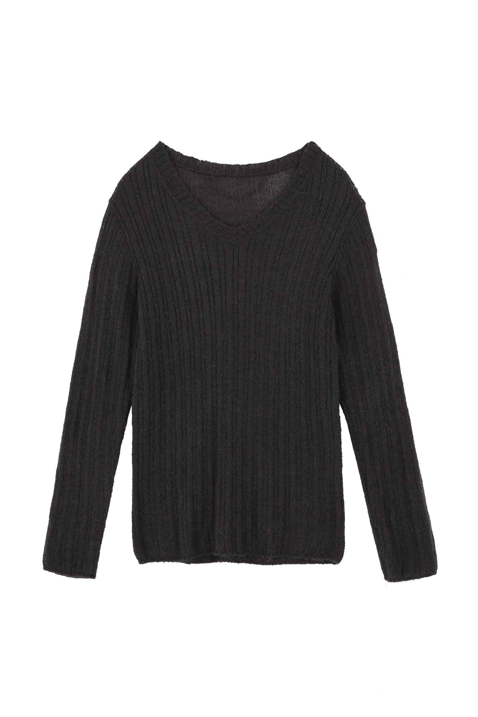 V-NECK GOLGI KNIT_GREY