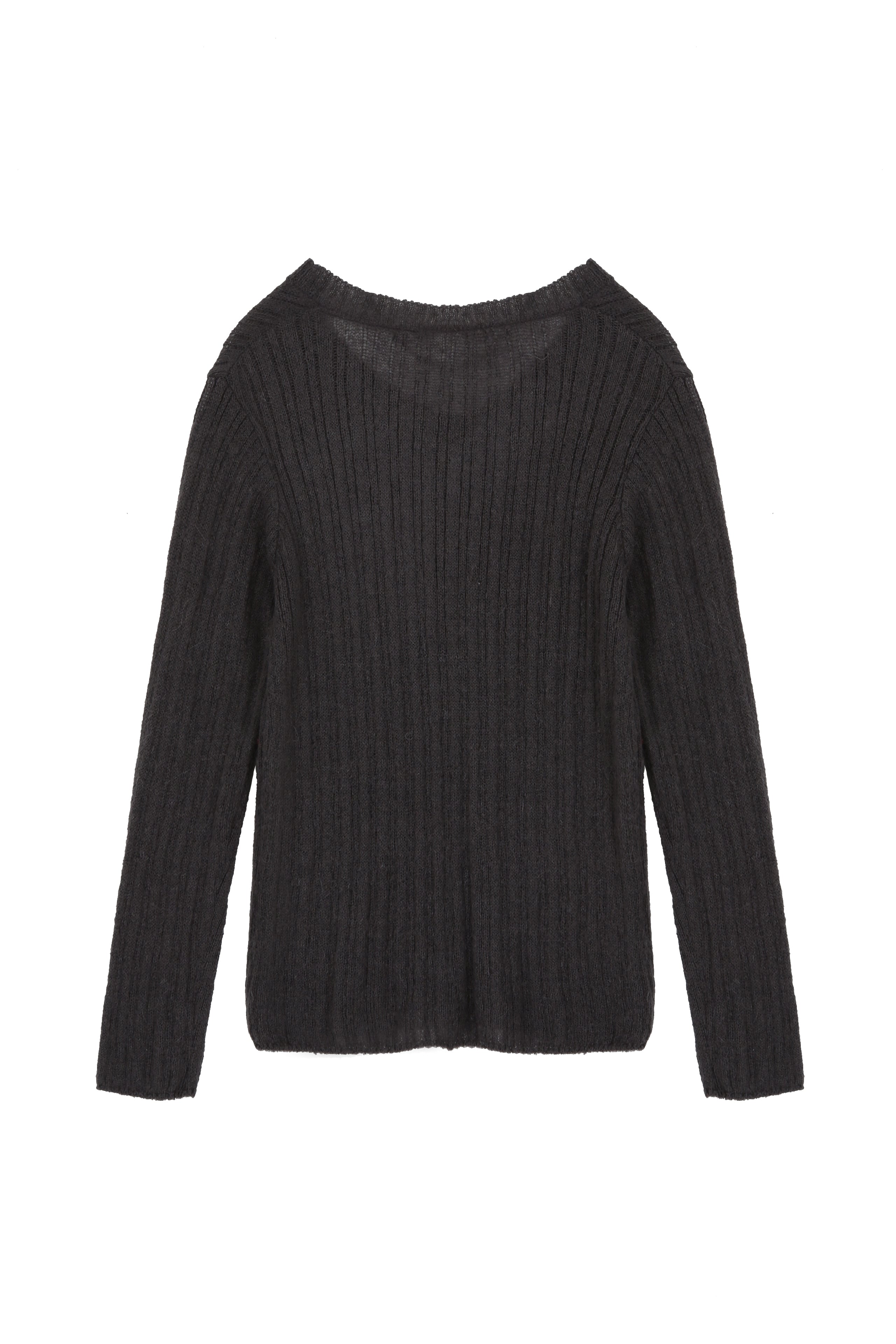 V-NECK GOLGI KNIT_GREY