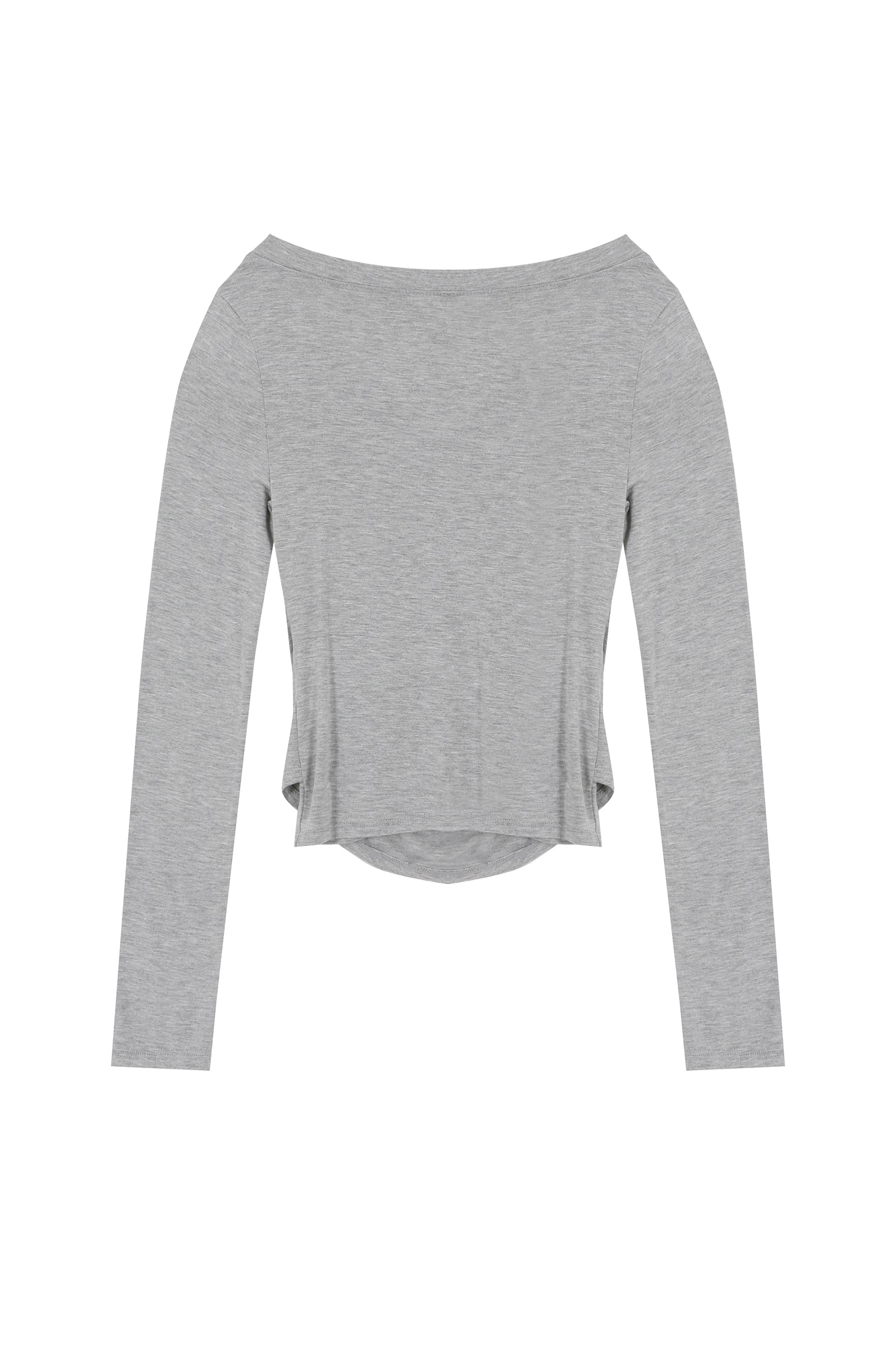 LAYERED COWL T_MELANGE GREY
