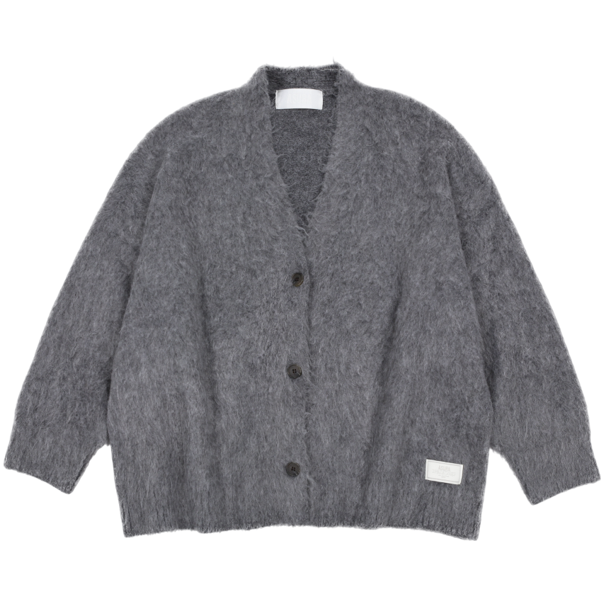 HAIRLY BRUSH MIDI CADIGAN_GREY