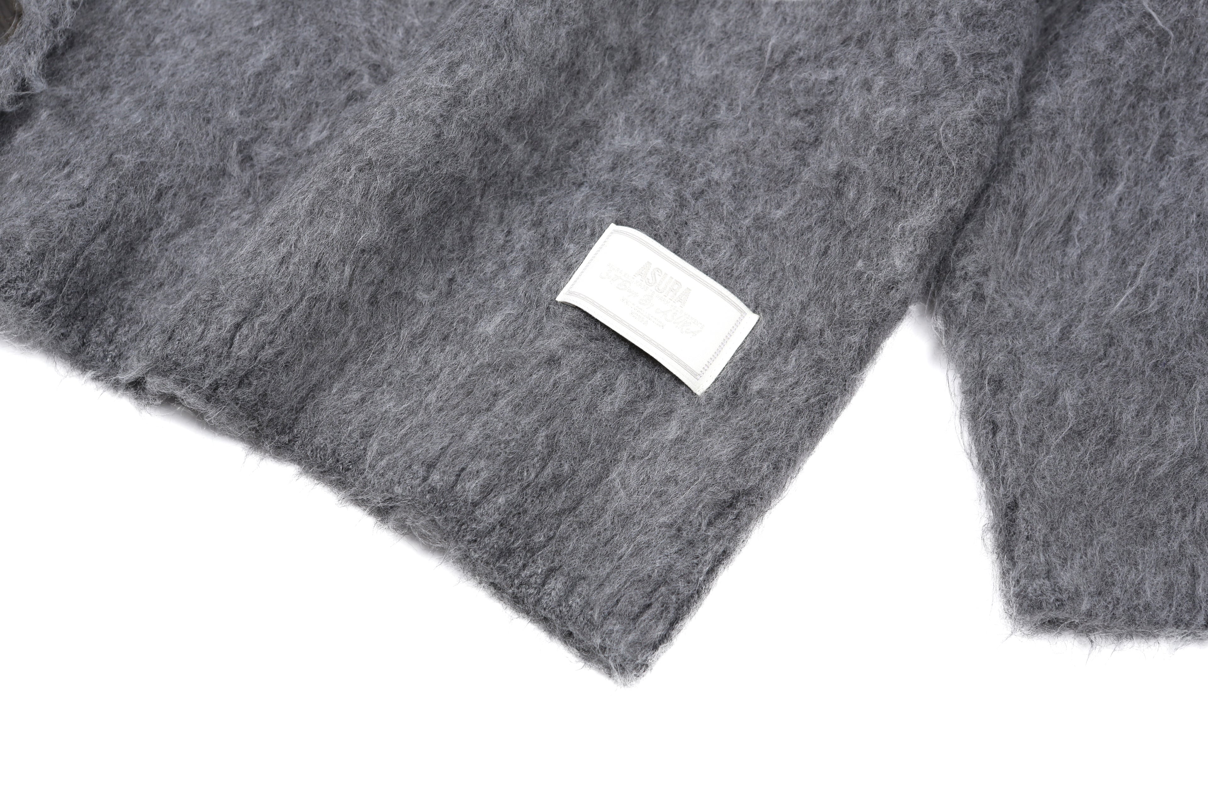 HAIRY BRUSH MIDI CADIGAN_GREY